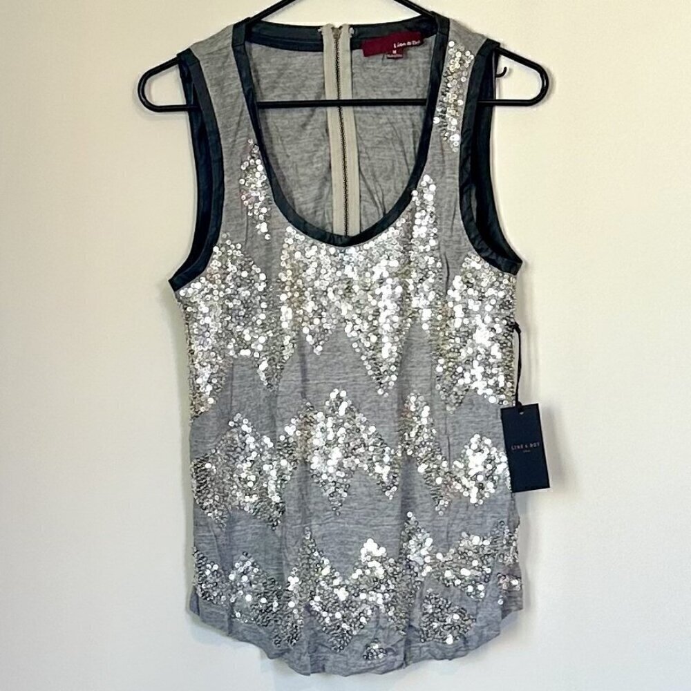 NWT Line & Dot Revolve Sequined Tank Top - Size: Medium